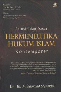 Image of Prinsip dan dasar hermeneutika hukum islam kontemporer