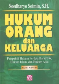 Image of Hukum orang dan keluarga : perspekti hukum perdata barat/BW, hukum islam, dan hukum adat