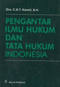 Image of Pengantar Ilmu Hukum dan Tata Hukum Indonesia