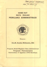 Image of Hand out mata kuliah : perilaku administrasi