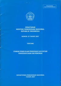 Image of Peraturan menteri pendidikan nasional republik indonesia nomor 19 tahun 2007 tentang standar pengolahaan pendidikan oleh satuan pendidikan dasar dan menengah