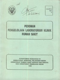 Image of Pedoman Pengelolaan Laboratorium Klinik Rumah Sakit