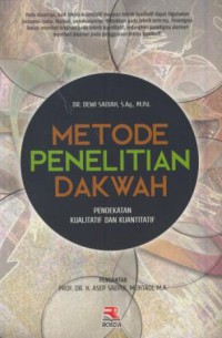 Metode penelitian dakwah : pendekatan kualitatif dan kuantitatif