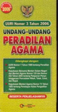 Uuri nomor 3 tahun 2006 undang-undang peradilan agama