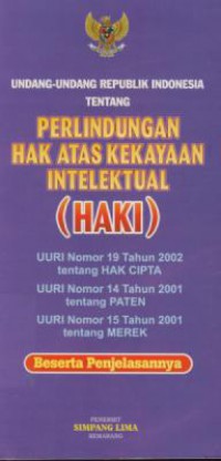 Undang-undang republik indonesia  tentang perlindungan hak atas kekayaan intelektual (HAKI)