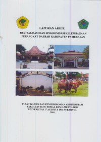 Laporan akhir revitalisasi dan sinkronisasi kelembagaan perangkat daerah Kabupaten Pamekasan