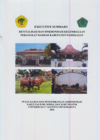 Executive summary revitalisasi dan sinkronisasi kelembagaan perangkat daerah Kabupaten Pamekasan