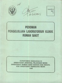 Pedoman Pengelolaan Laboratorium Klinik Rumah Sakit