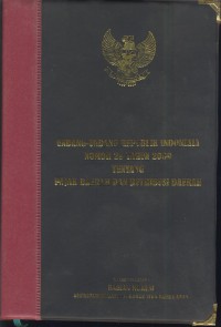 Undang-undang republik Indonesia nomor 28 tahun 2009 tentang pajak daerah dan retribusi daerah